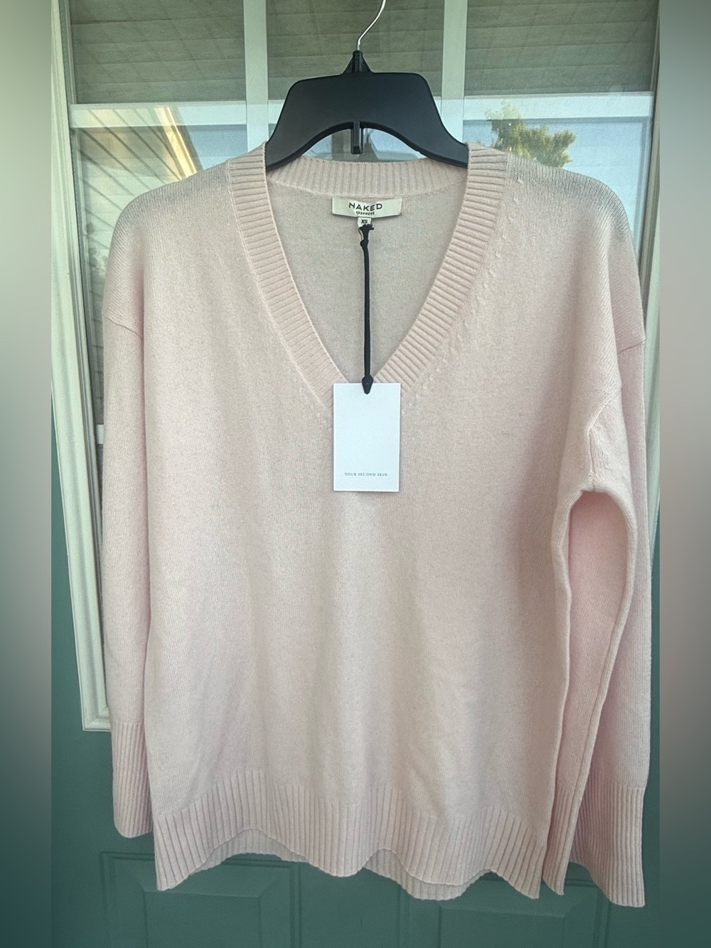 Naked Cashmere 100% Cashmere V Neck Sweater XS Blush Pink NWT Women’s